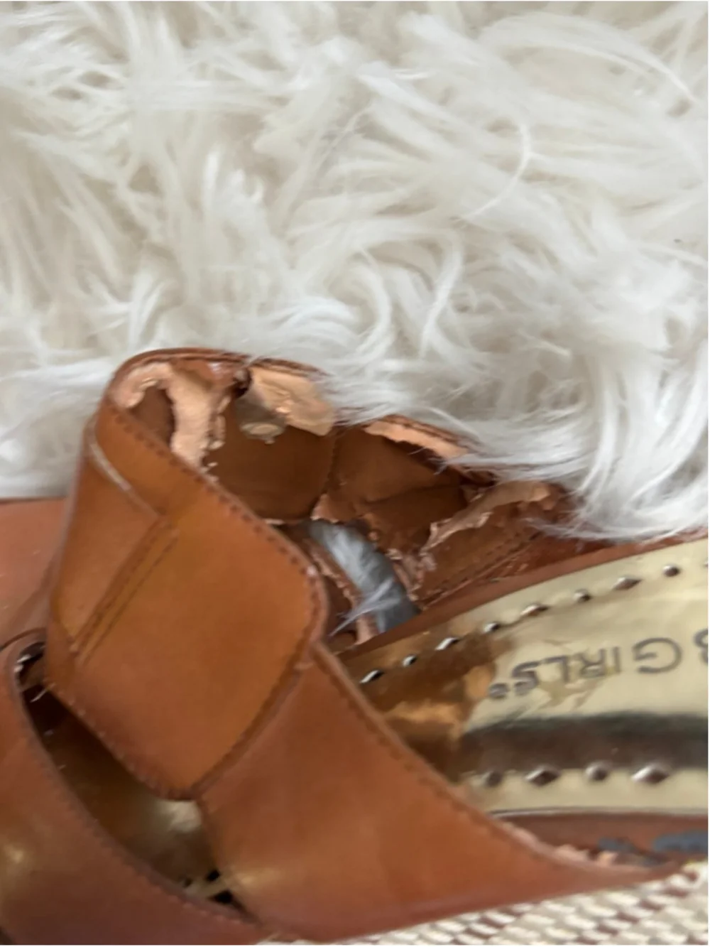 Well worn Brown Woven Wedge Sandals